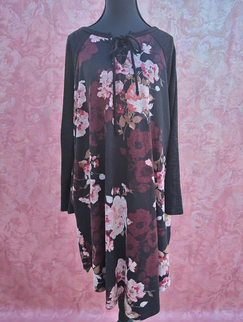MTS Pink and Black Long Sleeve Dress XL